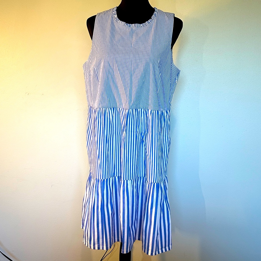 ☀️J. Crew Striped Blue and White Dress NWT